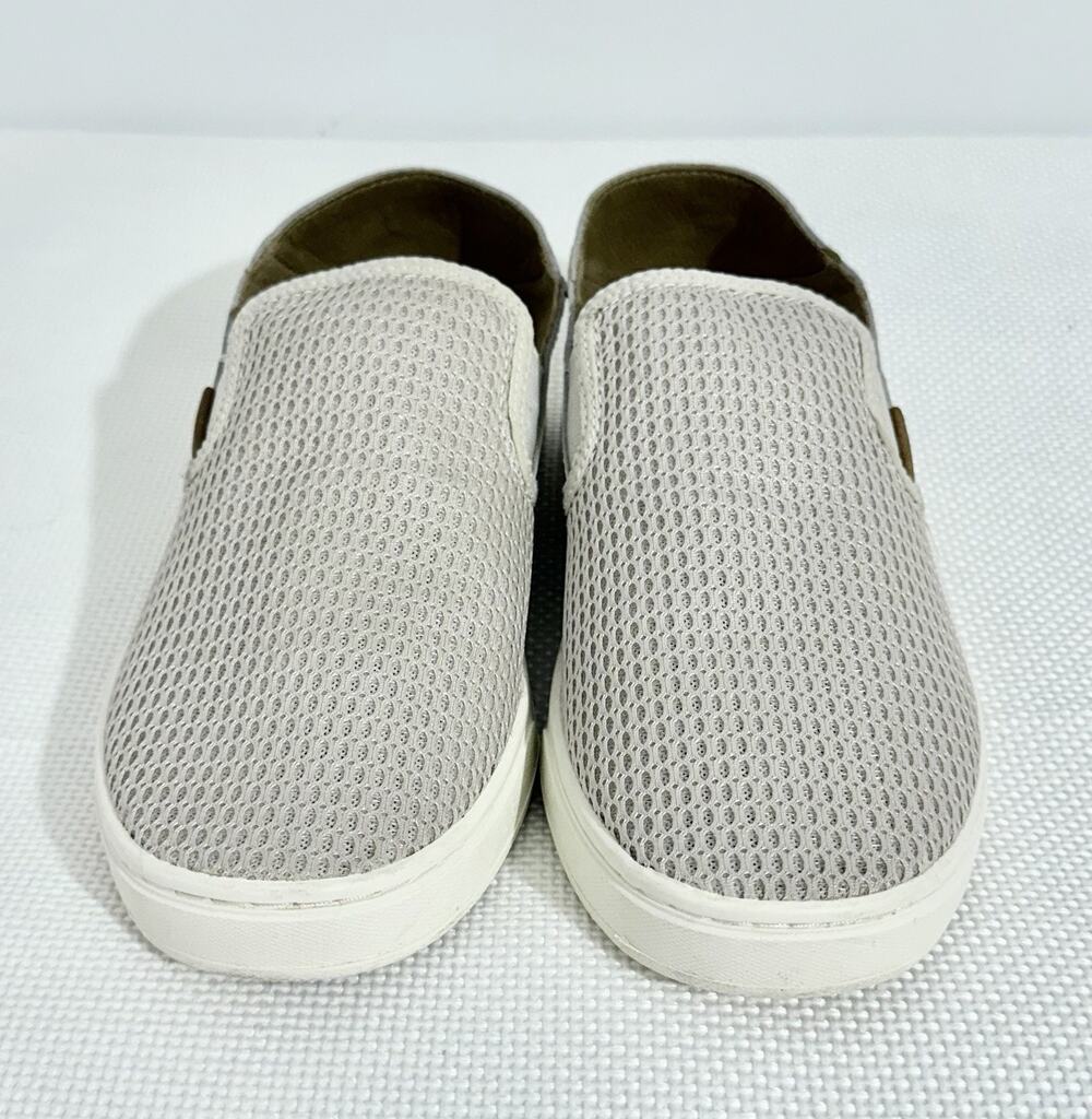 Olukai Pehuea Slip On Shoes Sneakers Womens US 9 EUR 39 Beige Logo